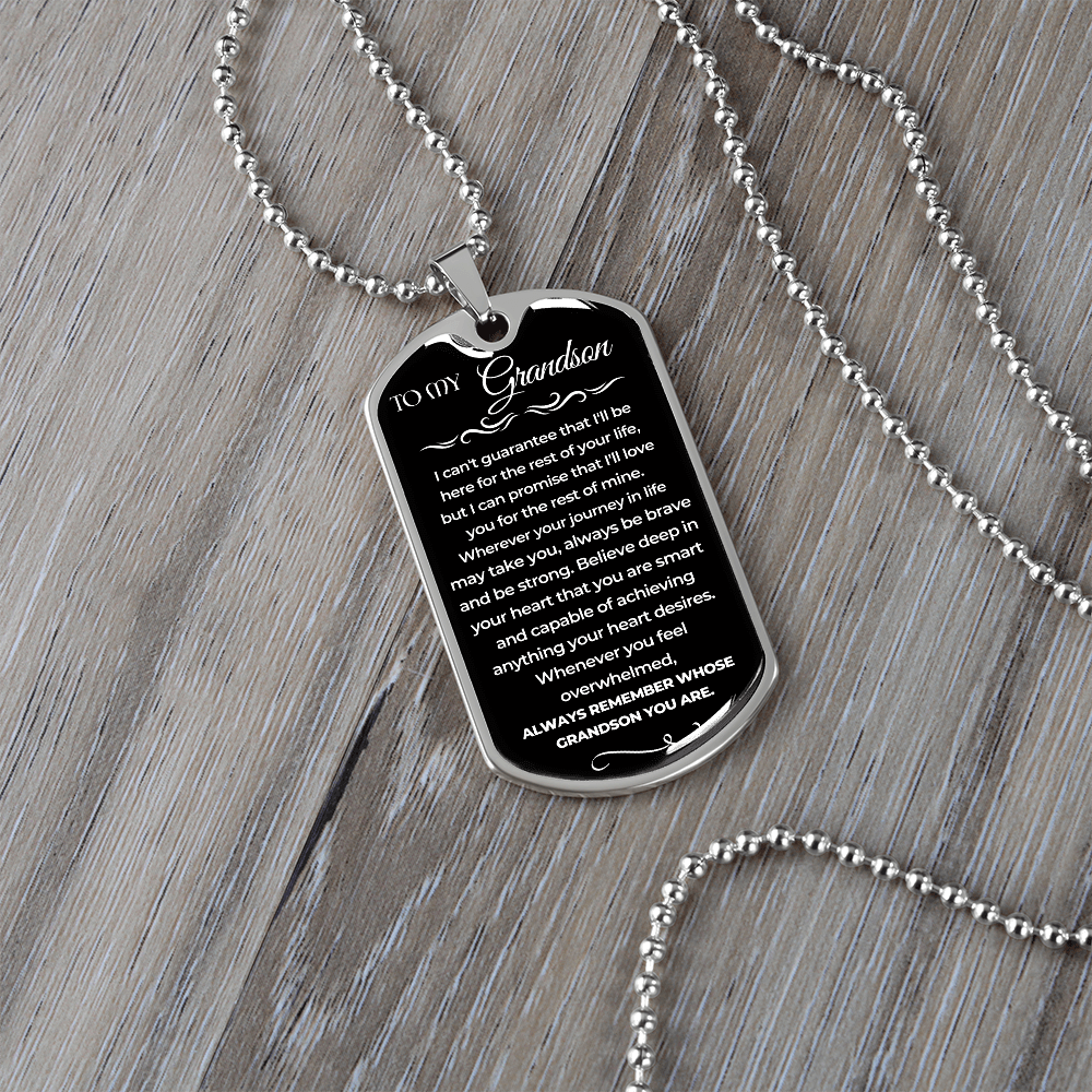 To My Grandson - Beautiful Love Tag - Gift Set - SS9V3 Jewelry ShineOn Fulfillment