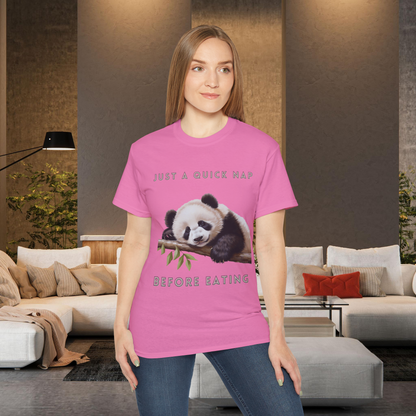 Nap Time Panda Unisex Funny Tee - Hilarious Panda Nap Design - Just a Quick Nap Before Eating T-Shirt   