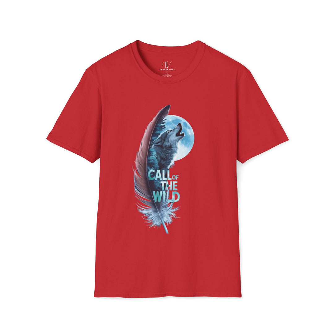 Wolf Moon Softstyle T-Shirt - Nature-Inspired and Mystic T-Shirt Printify Red XS