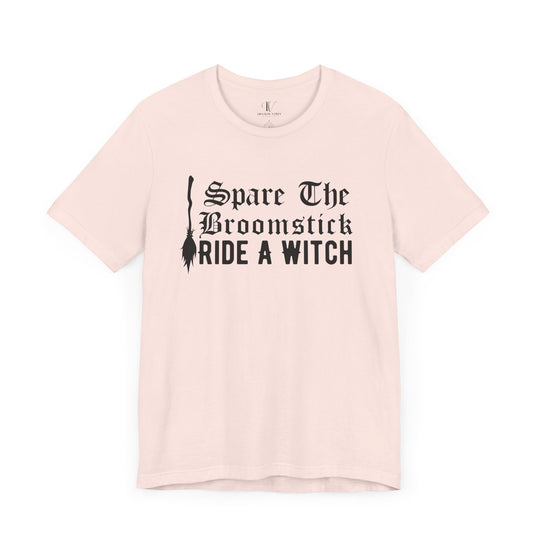 Halloween Tee - Funny Witch's Broomstick Design