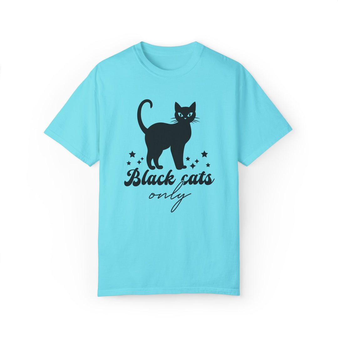 Black Cat Halloween T-Shirt T-Shirt Printify Lagoon Blue S