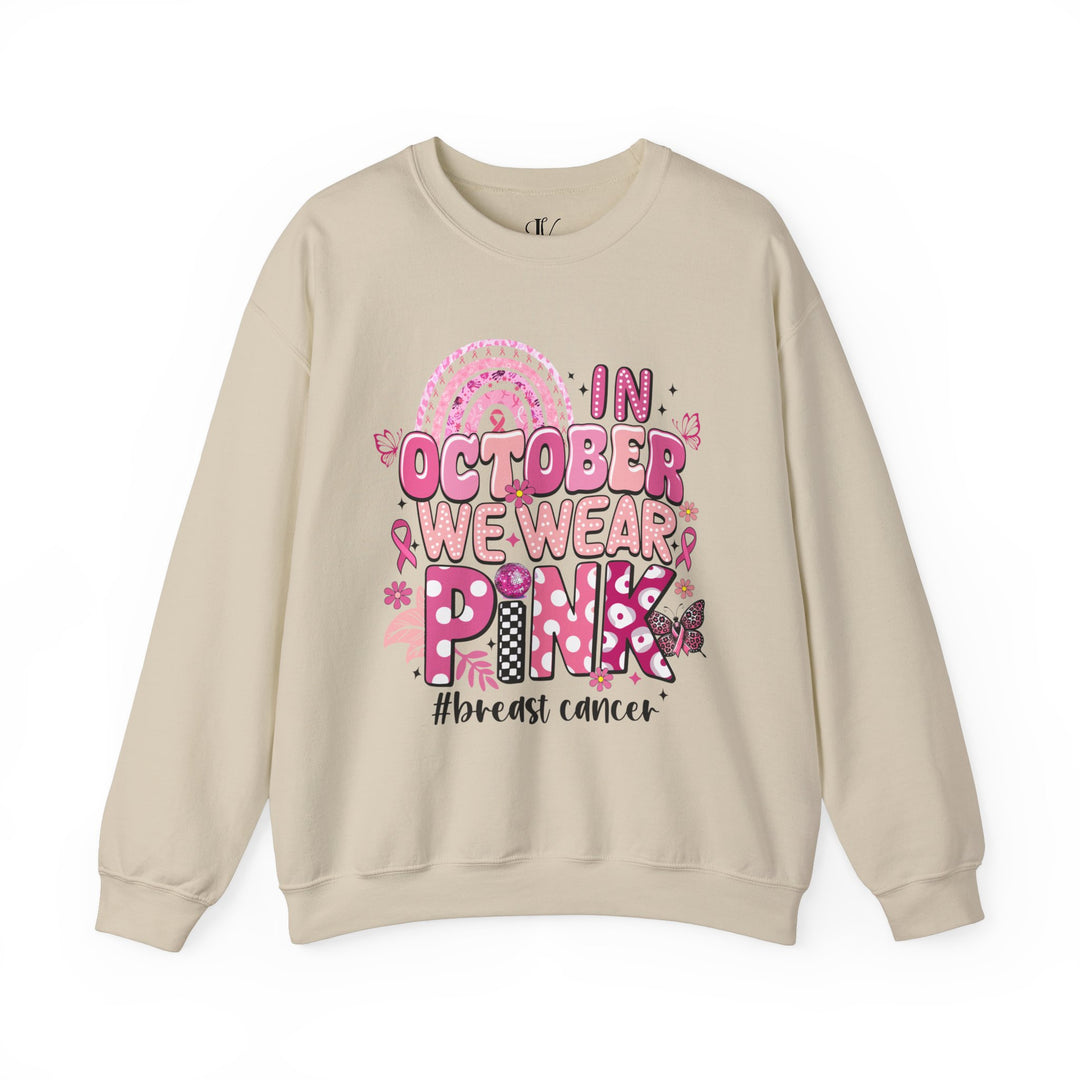 In October We Wear Pink Retro Sweatshirt