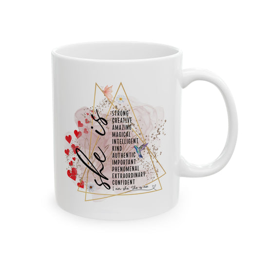 Empowering Watercolor Positive Affirmations Mug, 11oz, 15oz Mug Printify