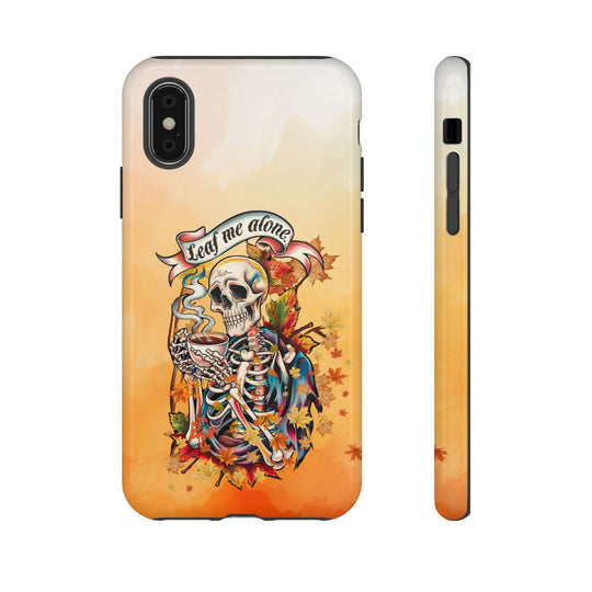 Phone Case - Leaf Me Alone Gothic Skeleton Phone Case Printify