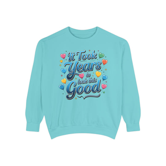 Birthday Sweatshirt - It Took Years to Look This Good Sweatshirt Printify Chalky Mint S