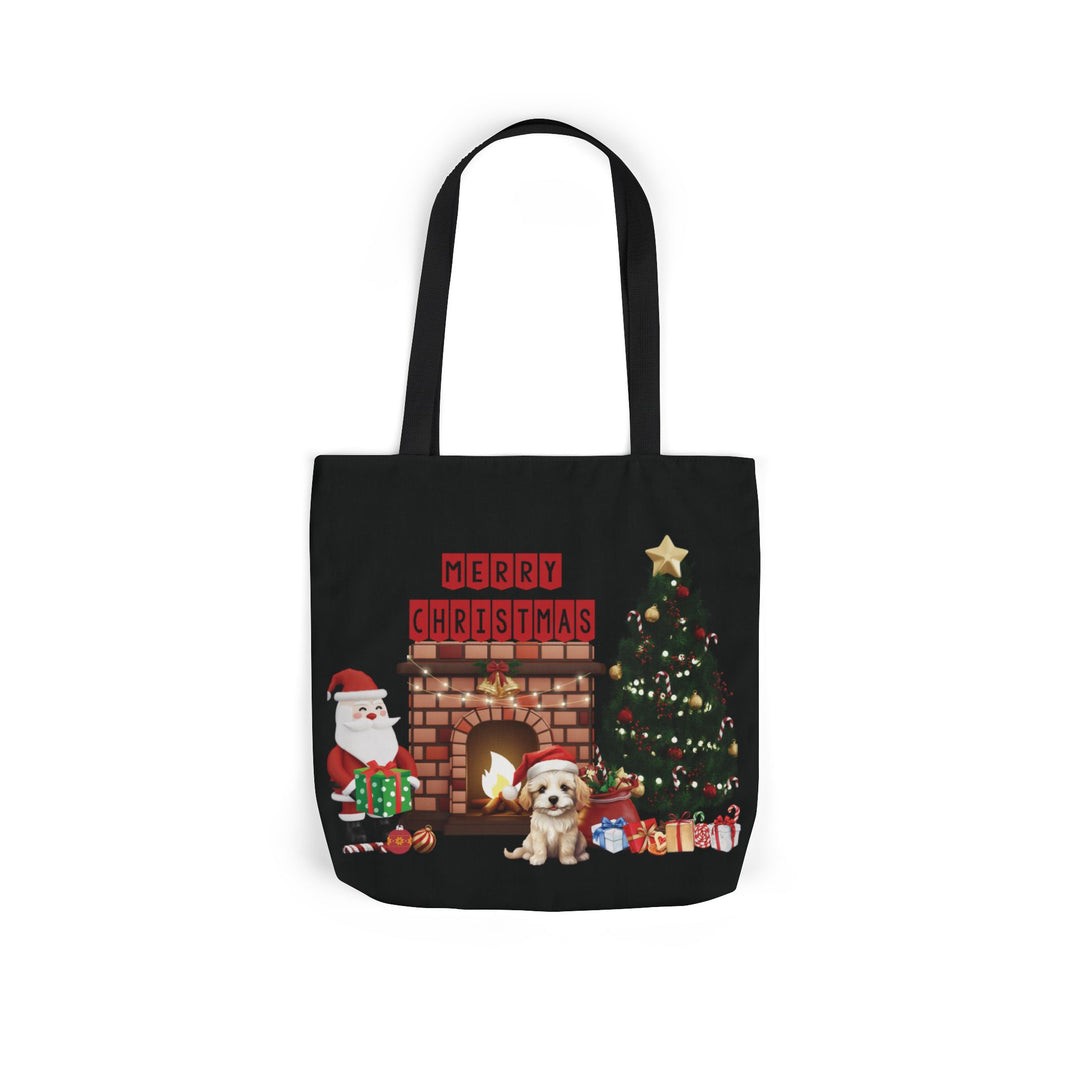 Santa Claus Christmas Canvas Tote Bag Accessories Printify 16" × 16'' Black