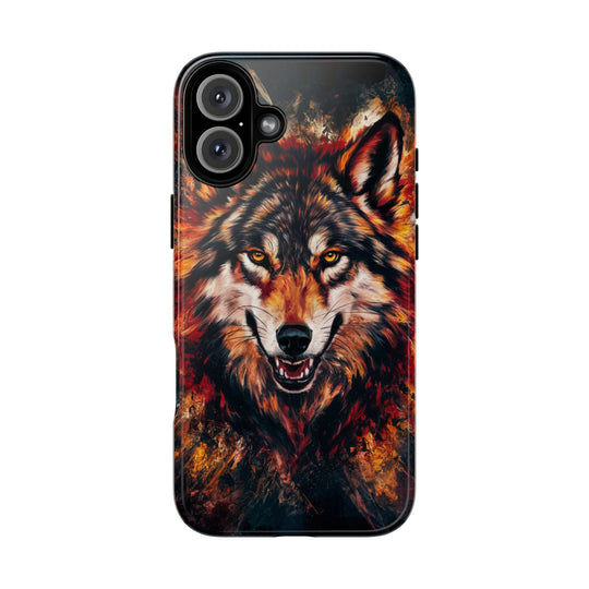 Wolf Tough Cases - Powerful and Vibrant Wolf Phone Case Printify iPhone 16 Plus Glossy