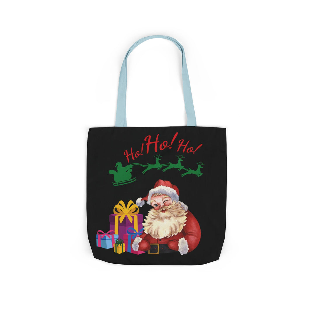 Canvas Tote Bag Santa Claus Ho Ho Ho Christmas Accessories Printify 18" × 18'' Light blue