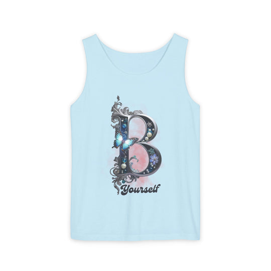 Tank Top - Elegant and Feminine 'B Yourself' Tank Top Printify Chambray XS