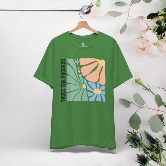 Trust the Process Floral Tee T-Shirt Printify Leaf XS