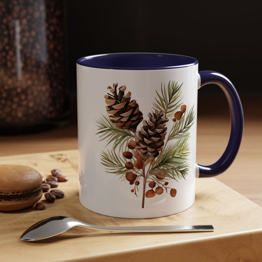 Pine Cone & Branch Accent Coffee Mug