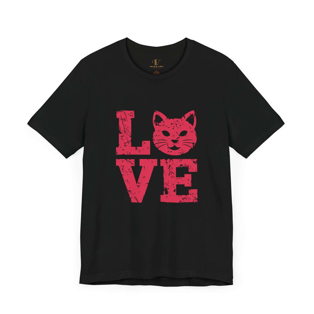 Cat Love Short Sleeve Tee - Vintage Typography