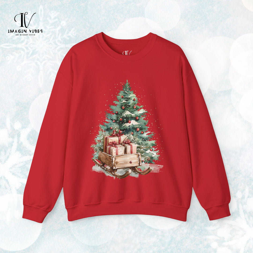 Vintage Christmas Tree & Sleigh Sweatshirt