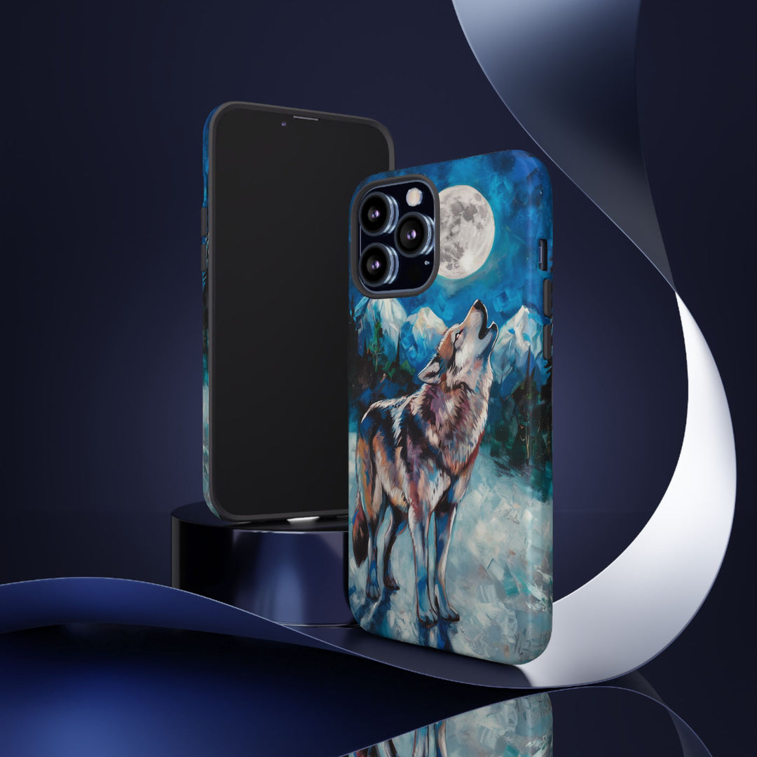 Wolf Howling Tough Case - Impressionist Style Phone Case Printify