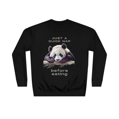 Lazy Panda Just a Quick Nap Sweatshirt | Embrace Cozy Relaxation | Funny Panda Sweatshirt Sweatshirt Black S 