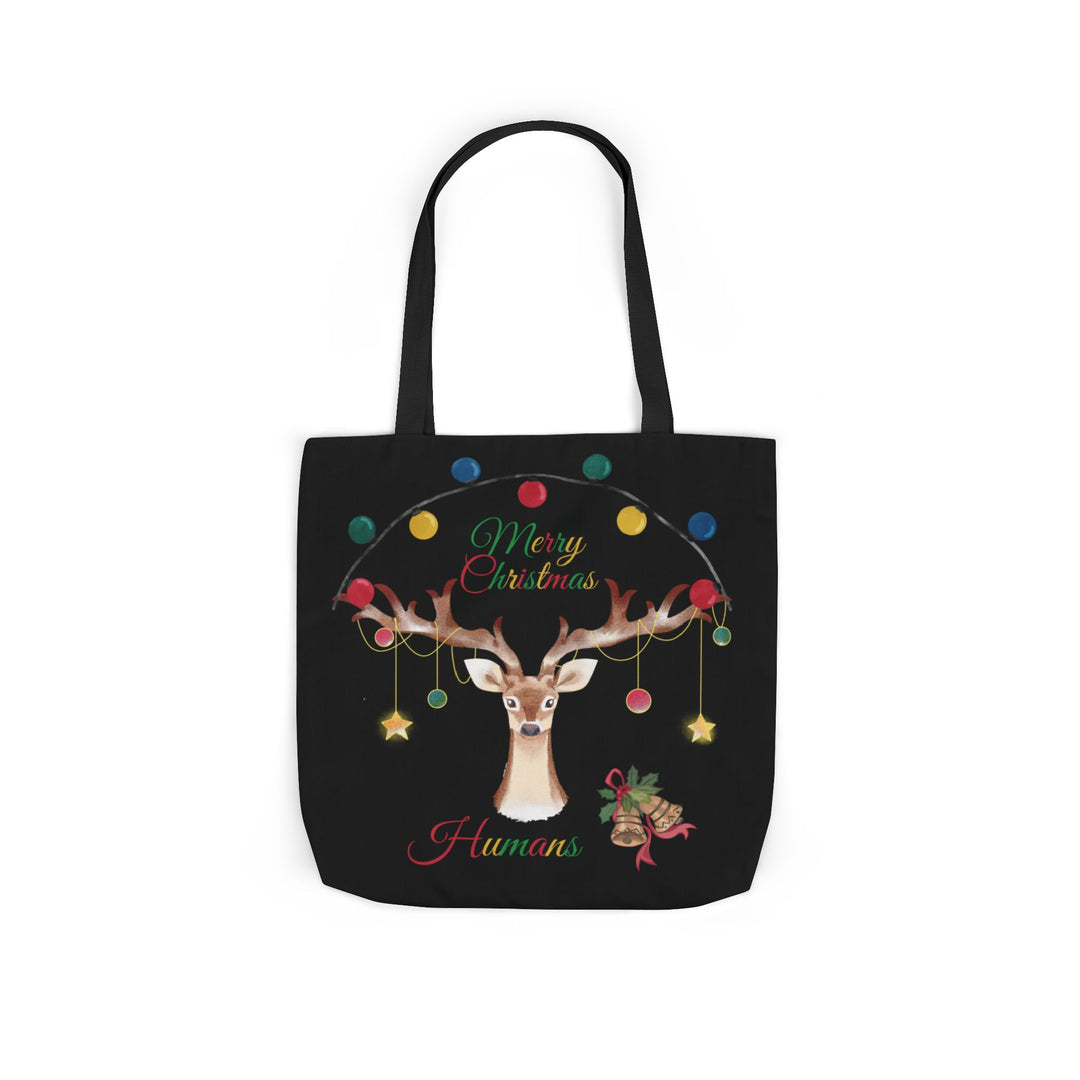 Christmas Reindeer Tote Bag Accessories Printify 18" × 18'' Black