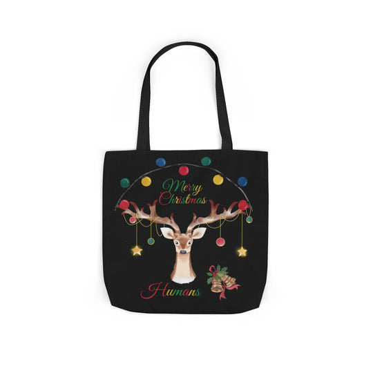 Christmas Reindeer Tote Bag Accessories Printify 18" × 18'' Black