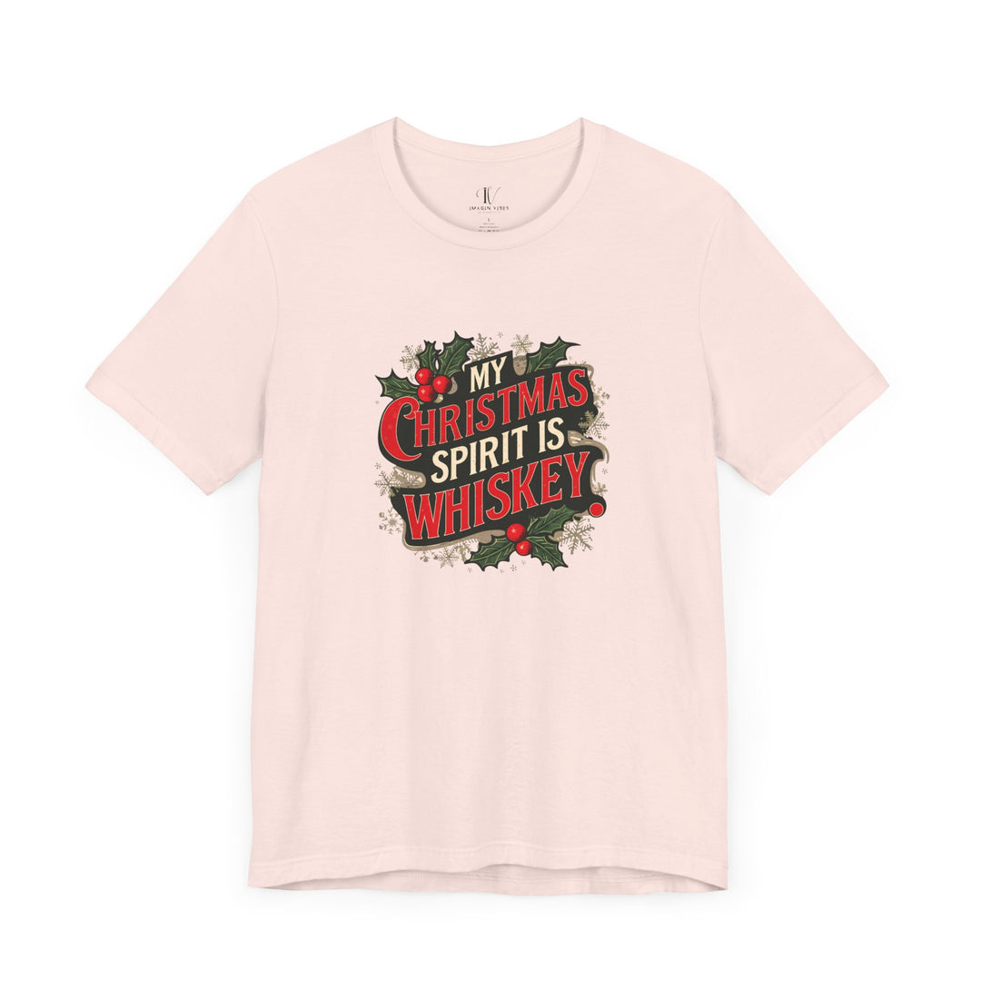 Christmas Spirit Whiskey Tee T-Shirt Printify Soft Pink XS