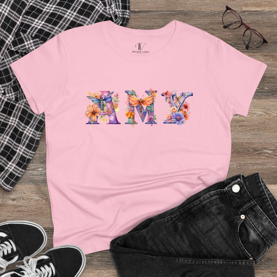 Imagin Vibes: Mom's Dragonfly Name Tee (Personalized Gift, Mother's Day) T-Shirt Light Pink S 