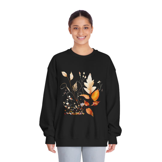 Imagin Vibes Autumn Leaves Sweatshirt: Fall Style & Comfort Sweatshirt Black S 