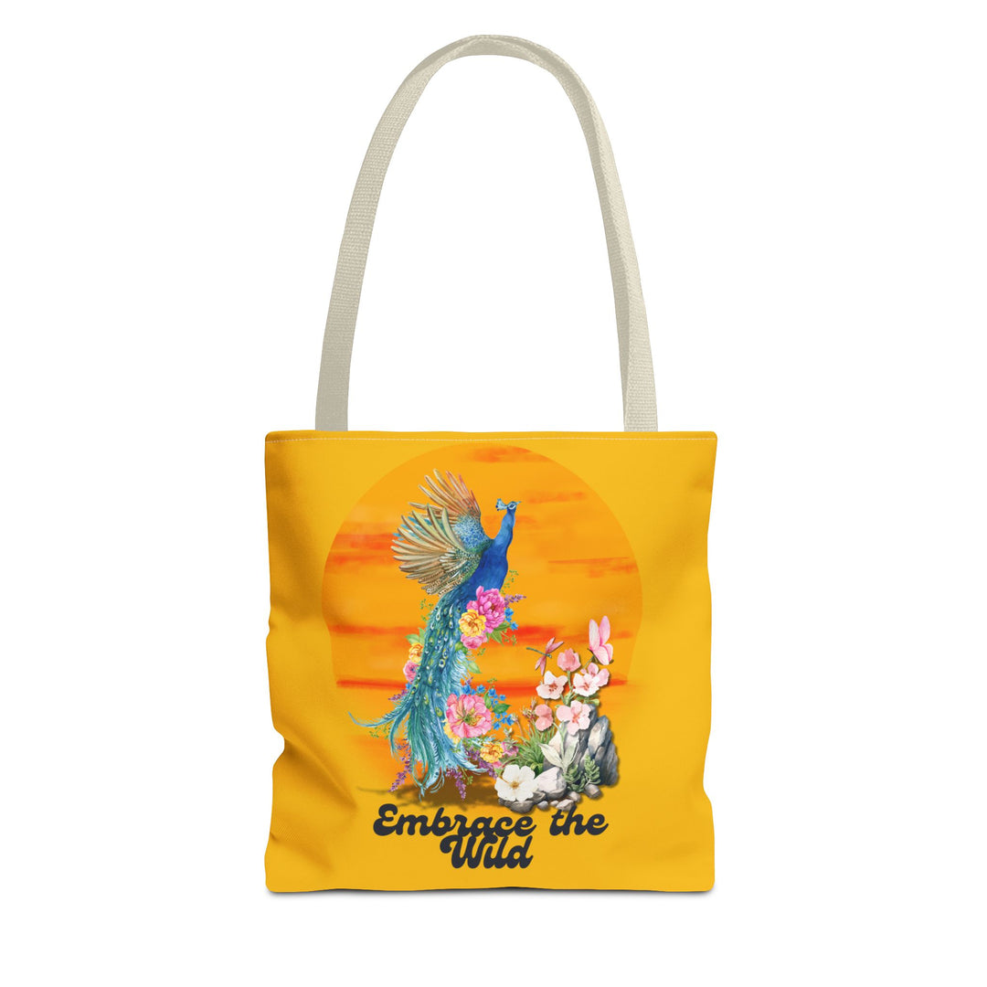 Peacock Tote Bag - Embrace the Wild Boho-Chic Bags Printify 13" × 13'' Beige