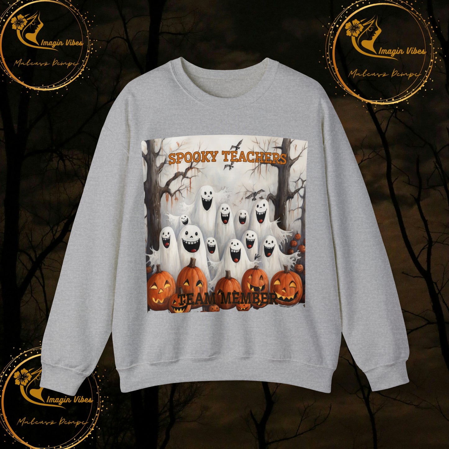Spooky Teachers Sweatshirt | Feral Halloween | Halloween Fun | Halloween Spooky Sweatshirt Sweatshirt S Sport Grey 