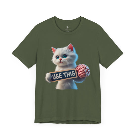 Kitten Brain Tee T-Shirt Printify Military Green XS