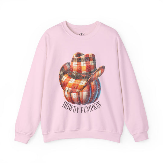 Plaid Pumpkin Crewneck Sweatshirt - Howdy Pumpkin Western Fall Sweatshirt