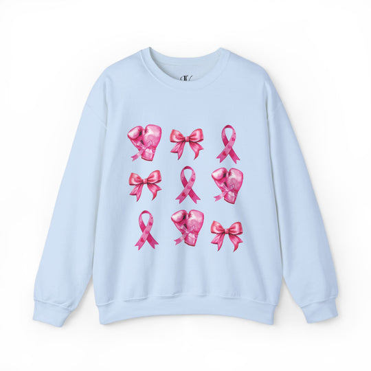 Pink Ribbons and Boxing Gloves Breast Cancer Support Sweatshirt