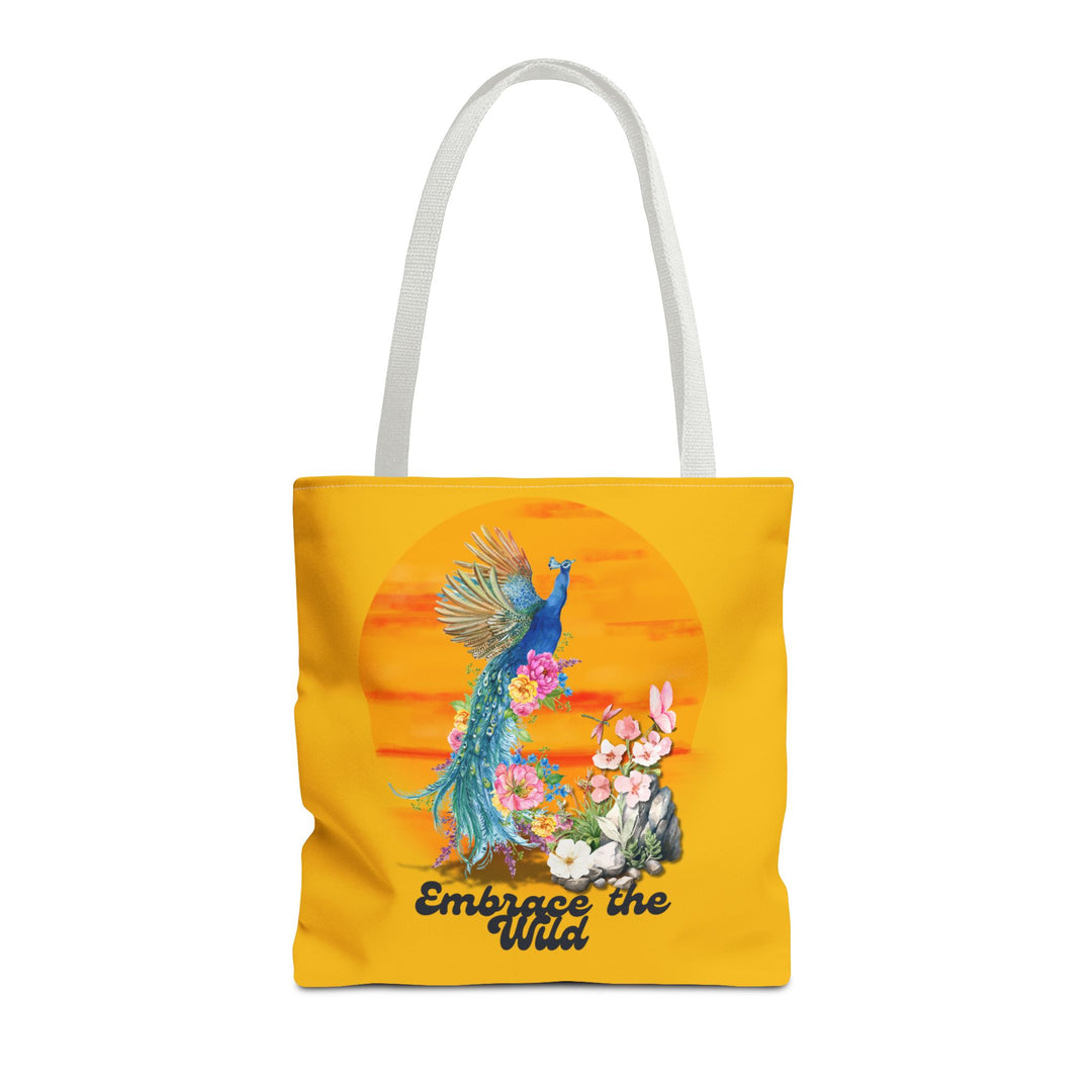 Peacock Tote Bag - Embrace the Wild Boho-Chic Bags Printify 16" × 16'' White