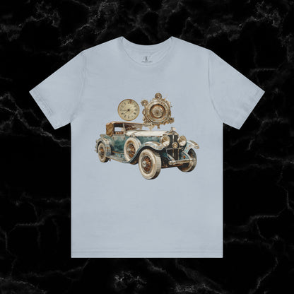 Vintage Car Enthusiast T-Shirt - Classic Wheels and Timeless Appeal T-Shirt Light Blue S 