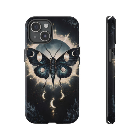 Phone Cases - Dark Academia Moth with Moon Phone Case Printify iPhone 15 Glossy