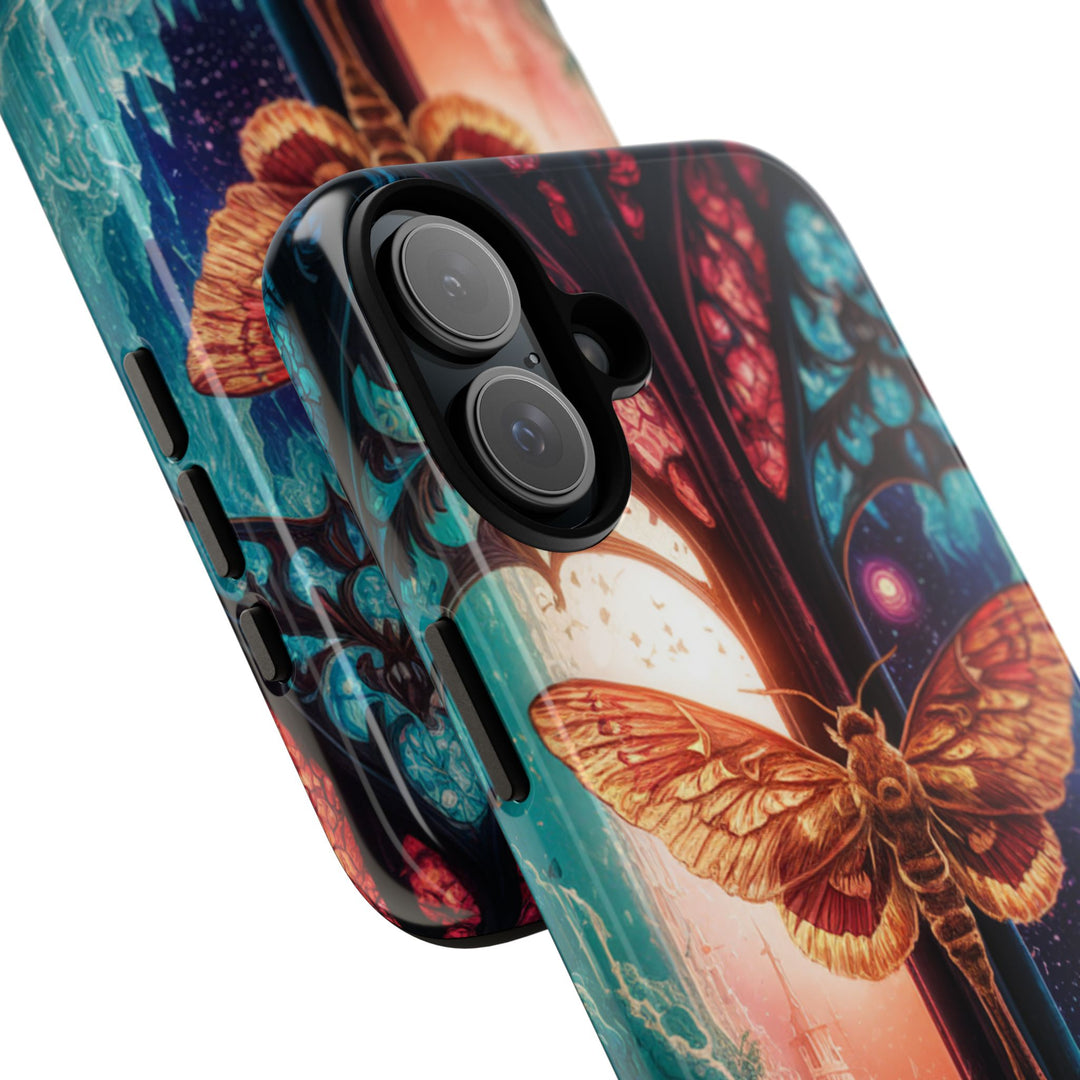 Phone Case with Moth and Stained-Glass Window Phone Case Printify