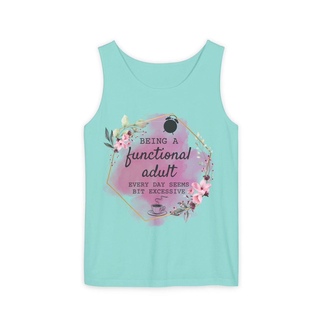 Tank Top: Humorous and Relatable Adulting Tank Top Printify Chalky Mint XS