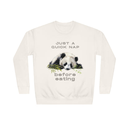 Just a Quick Nap Before Eating Sweatshirt | Embrace Cozy Relaxation | Funny Panda Sweatshirt Sweatshirt Bone L 