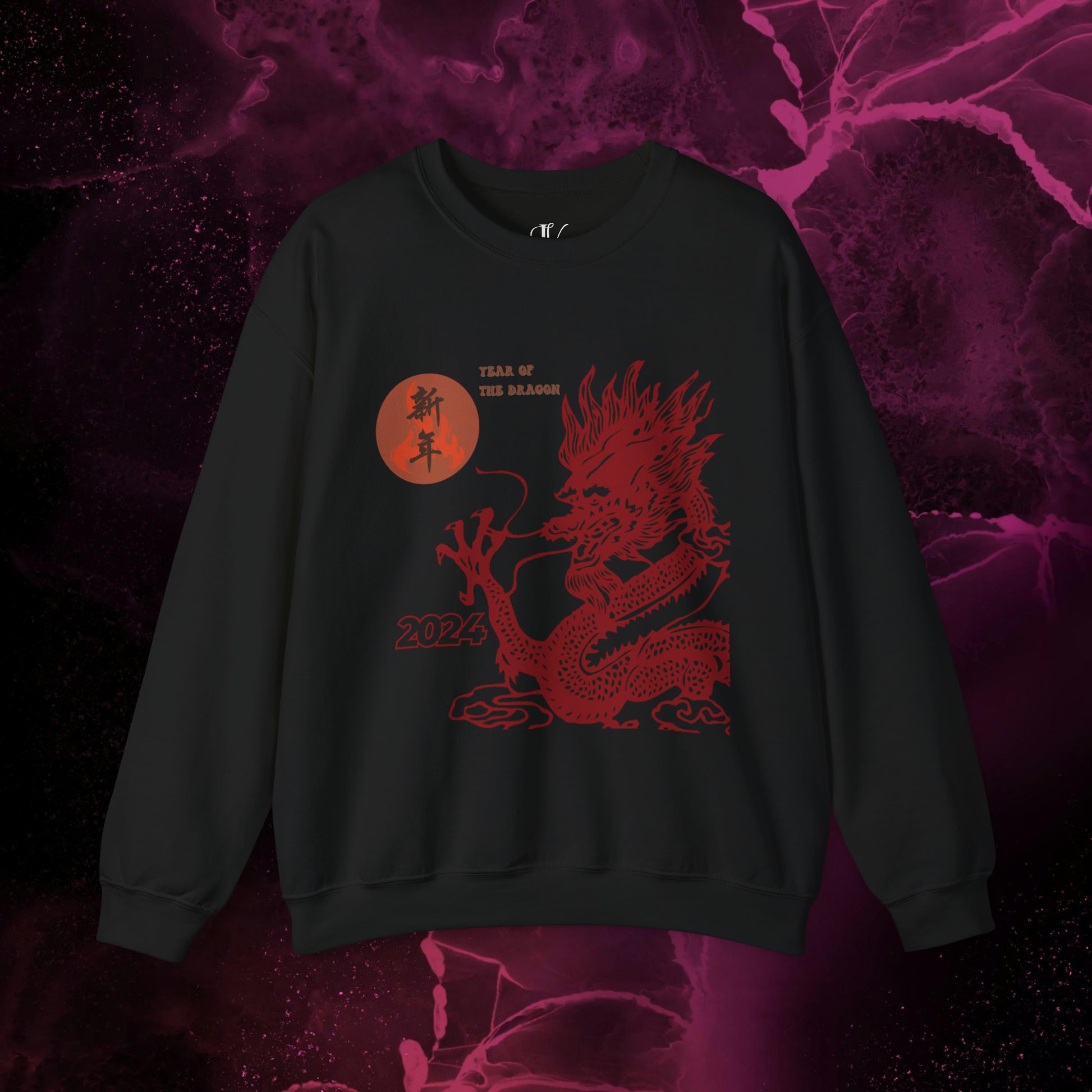 Year of the Dragon Sweatshirt - 2024 Chinese Zodiac Shirt for Lunar New Year Sweatshirt S Black 