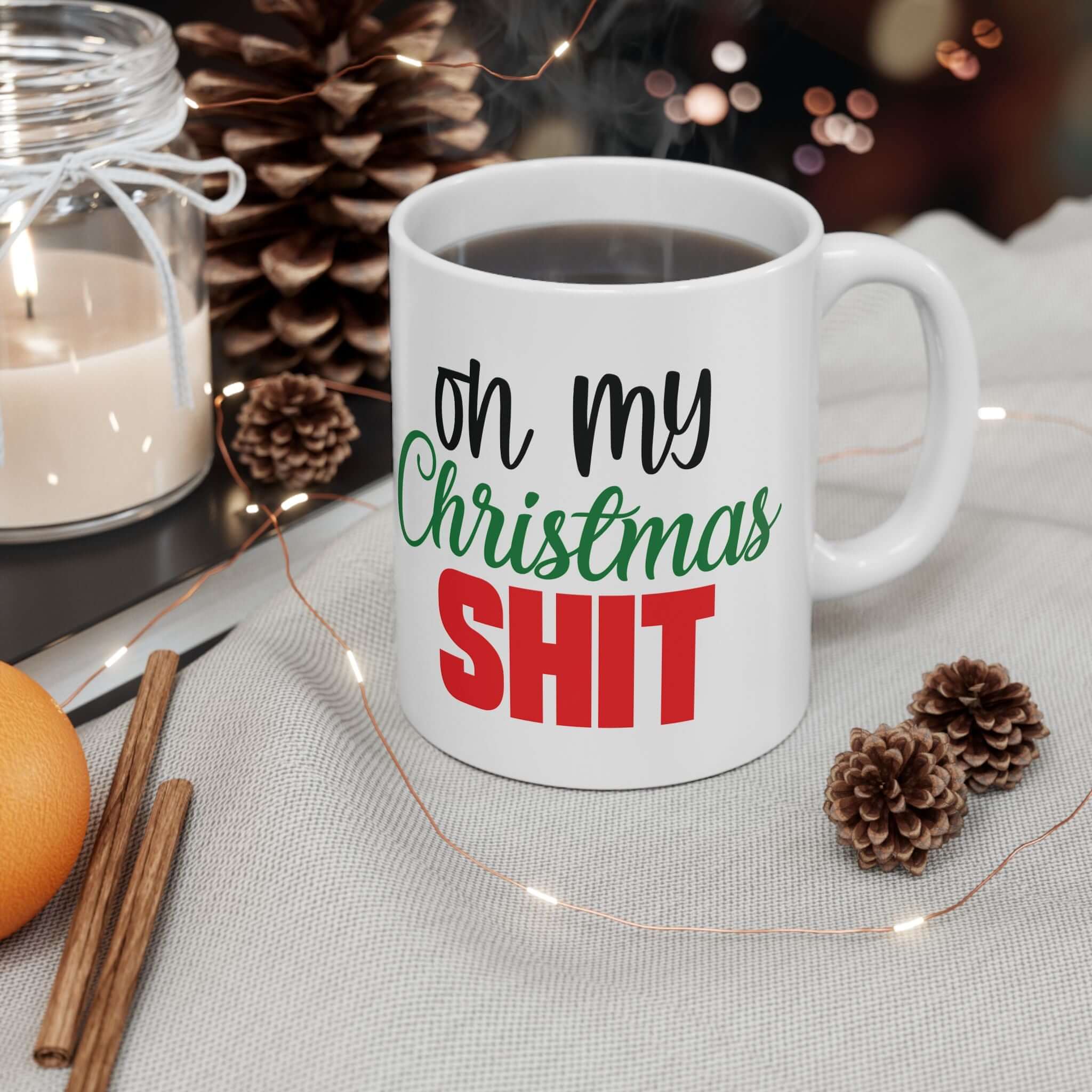 Funny Cat Mug - If I Had Anymore Christmas Spirit
