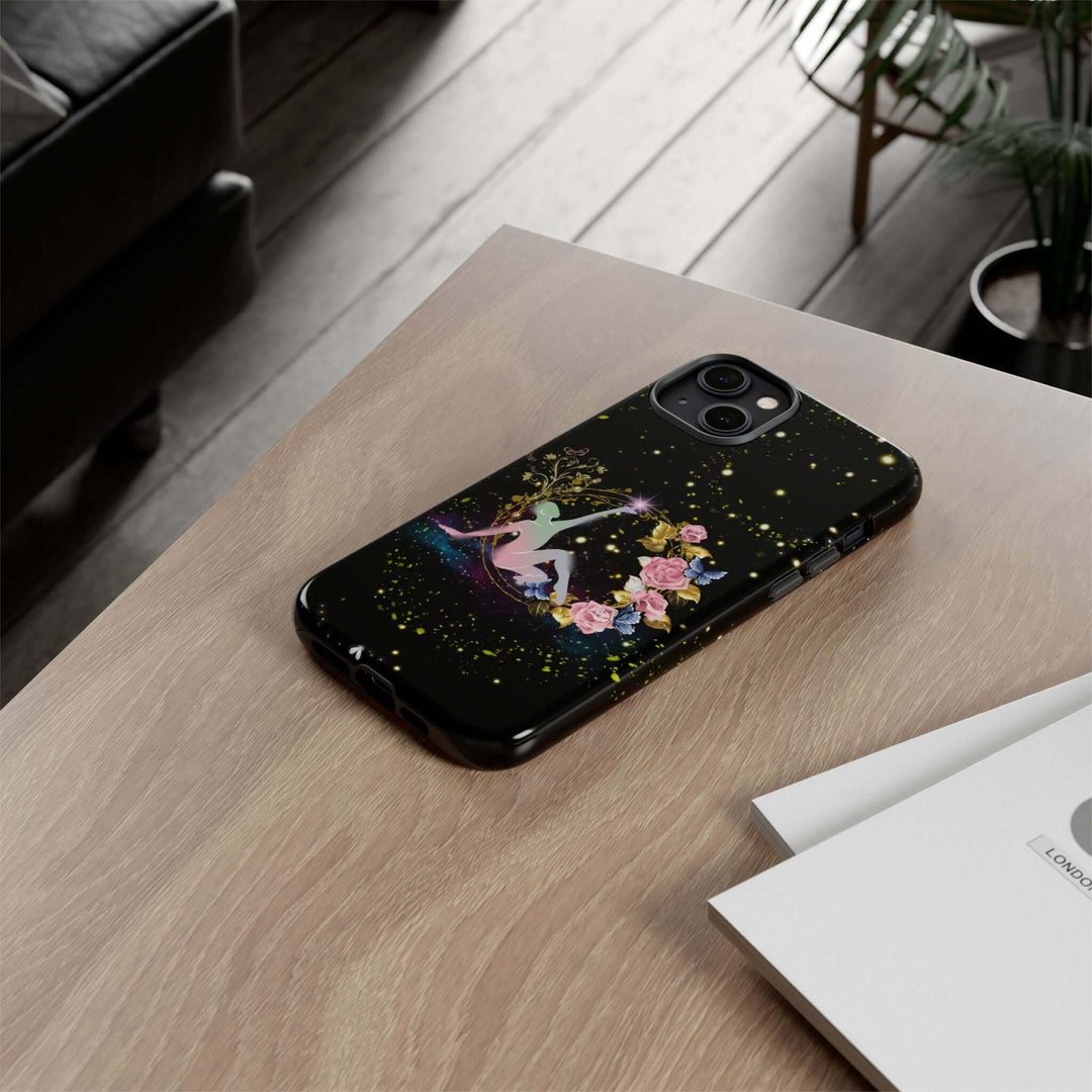 Mystical Phone Case - Stylized Human Figure Reaching for a Star Phone Case Printify iPhone 14 Plus Glossy