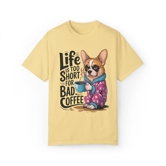 Cartoon Dog Coffee Lover T-shirt T-Shirt Printify Butter S