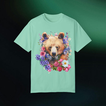 Floral Bear Shirt, Bear Shirt, Floral Bear Tee, Flower Bear Shirt, Animal Lover Tee, Bear Shirt, Bear Lover Gift, Wildlife Animals Tee T-Shirt Island Reef S 