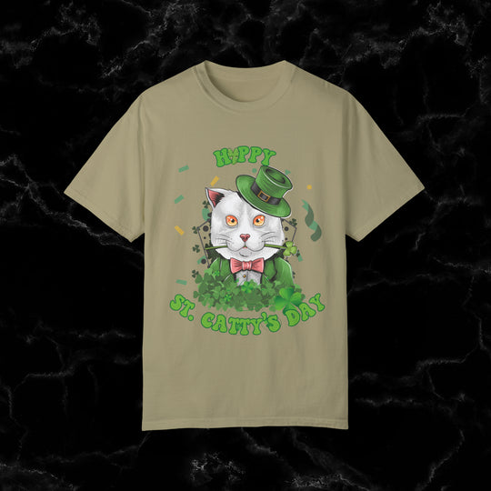 Meow-gic! Happy St. Catty's Day T-Shirt by ImaginVibes T-Shirt Khaki S 