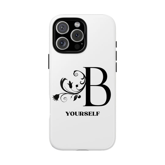 Floral Initial Tough Case - Be Yourself Phone Cover Phone Case Printify