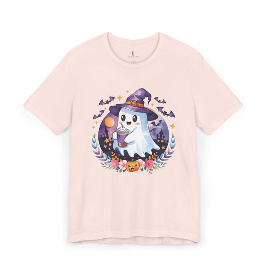 Cute Ghost With Ice Caffe Halloween T-Shirt