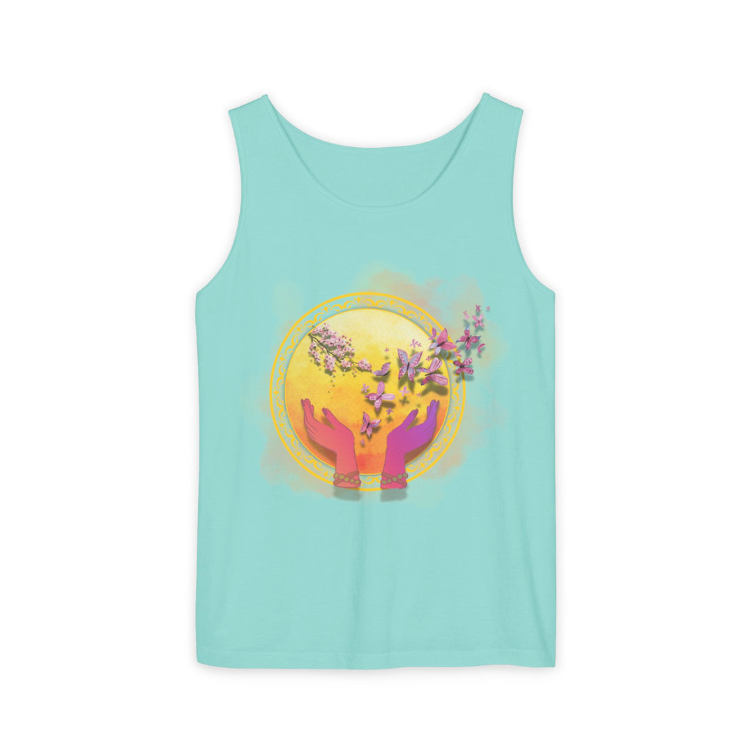 Spiritual Symbolic Tank Top - Lightweight and Breezy Summer Wear Tank Top Printify Chalky Mint XS