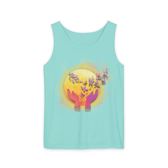 Spiritual Symbolic Tank Top - Lightweight and Breezy Summer Wear Tank Top Printify Chalky Mint XS