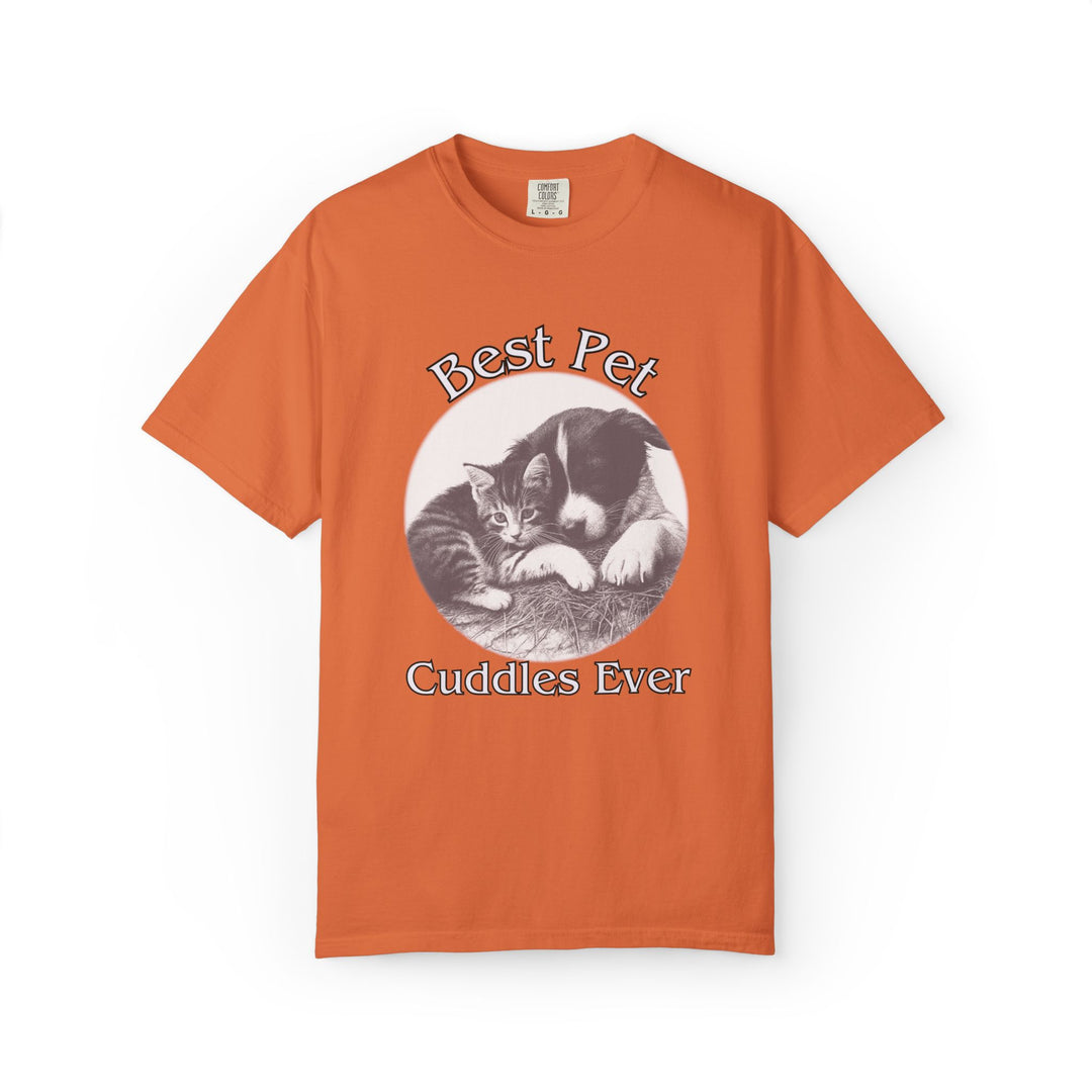 "Best Pet Cuddles Ever" T-Shirt T-Shirt Printify Burnt Orange S
