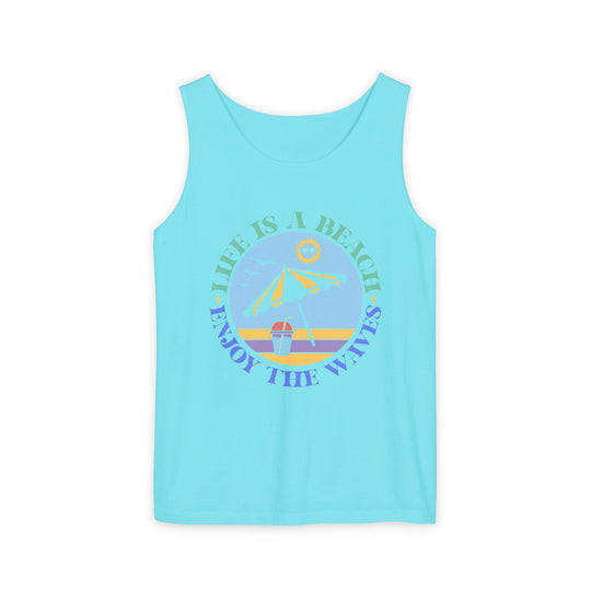 Playful Summery Tank Top for Festivals and Beach Days Tank Top Printify Lagoon Blue XS