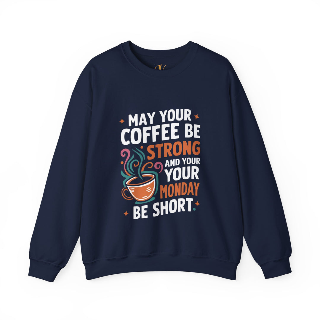 Coffee Cup Motivational Sweatshirt Sweatshirt Printify S Navy