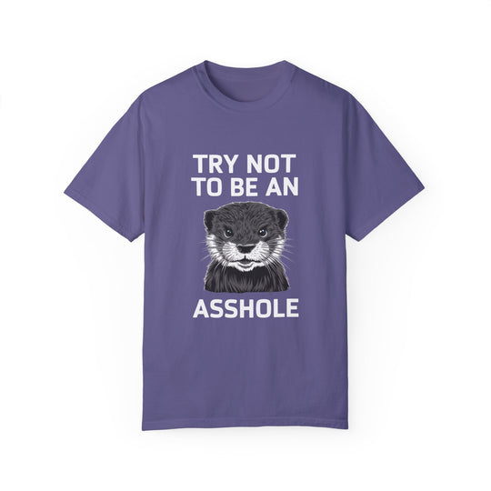 Otter Graphic T-shirt - Try Not To Be An Asshole T-Shirt Printify Grape S