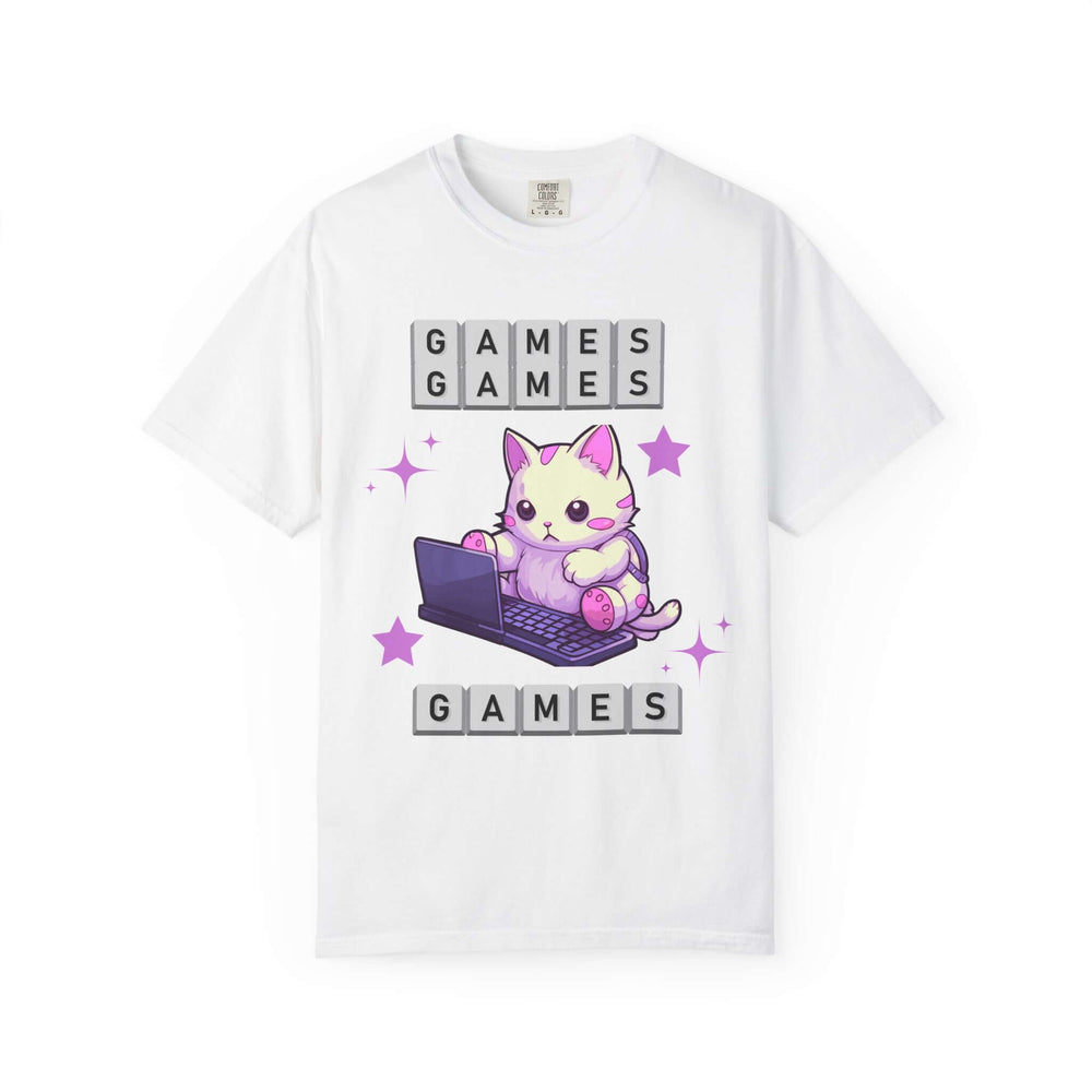 Kawaii Cat Games T-Shirt T-Shirt Printify White S